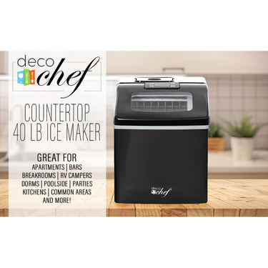 Deco Chef Countertop Portable Ice Maker for Home or Office, 40 lb/Day, Black - Open Box