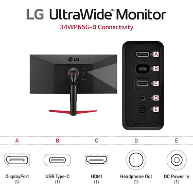 LG 34" FreeSync UltraWide IPS Monitor 2560 x 1080 21:9 - 34WP65G-B - Open Box