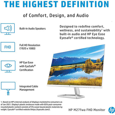 Hewlett Packard M27fwa 27" Full HD 1080p 16:9 75Hz FreeSync HDMI VGA IPS Monitor