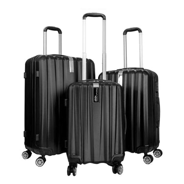 Deco Gear Travel Elite Series 3 Pc Hardside Spinner Luggage Set Black Open Box