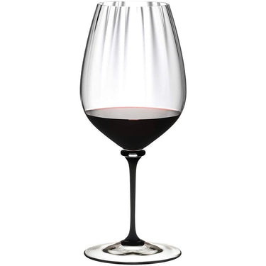Riedel 4884/0D Fatto A Mano Performance Cabernet Glass, Black Stem (Set of Two)