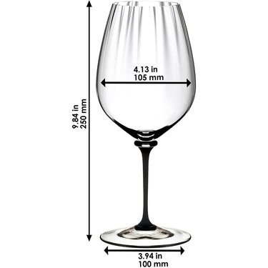 Riedel 4884/0D Fatto A Mano Performance Cabernet Glass, Black Stem (Set of Two)