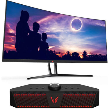 Deco Gear 35" Curved Ultrawide LED Gaming Monitor WQHD Display Bundle with GP9 Speaker