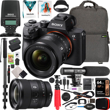 Sony a7R IV Mirrorless Full Frame Camera Body Bundle + 20mm F1.8 G Lens SEL20F18G Kit