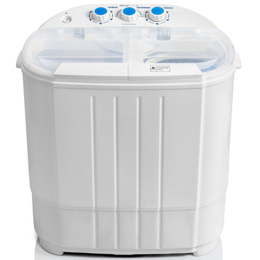 Deco Gear Compact Twin Tub Washing Machine, Agitation Wash and Spin Dry, Portable Design