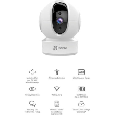 EZVIZ C6CN Full HD Indoor Pan/Tilt Wi-Fi Smart Home Security Camera - Open Box