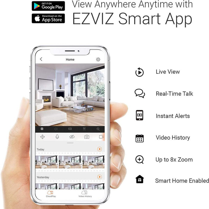 EZVIZ C6CN Full HD Indoor Pan/Tilt Wi-Fi Smart Home Security Camera - Open Box