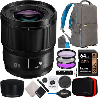 Panasonic LUMIX S 50mm F1.8 Lens for L-Mount Mirrorless Full Frame Cameras S-S50 Bundle