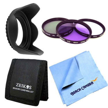 Special Essential 62mm Tulip Hard Lens Hood Bundle