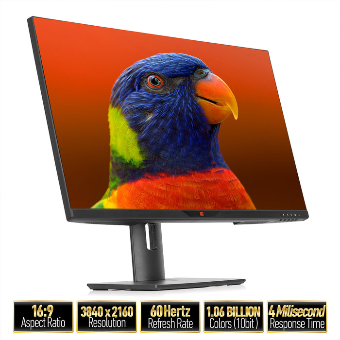 Deco Gear 28" 4K Ultrawide IPS Monitor, 60 Hz, 4 ms, 1 Billion Colors, 100% sRGB, 16:9