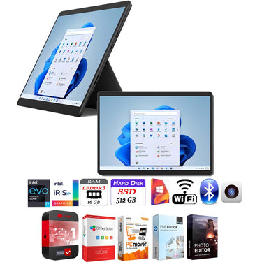 Microsoft Surface Pro 8 13" Touch Intel i7-1185G7 16GB/512GB + Extended Warranty Bundle