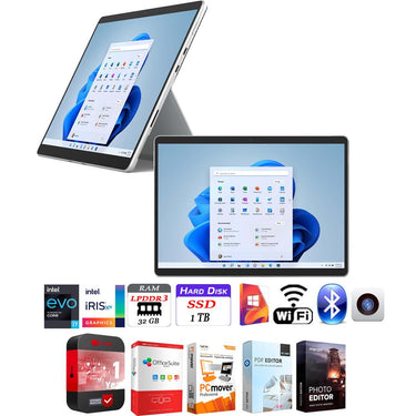 Microsoft Surface Pro 8 13" Touch Intel i7-1185G7 32GB/1TB + Extended Warranty Bundle