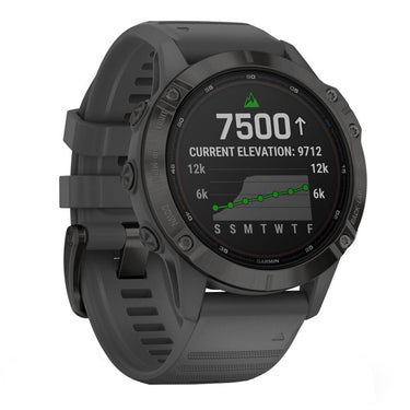 Garmin Fenix 6 Pro Solar Multisport GPS Smartwatch Black with Gray Band+Warranty