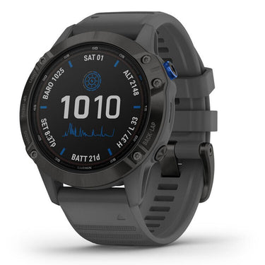 Garmin Fenix 6 Pro Solar Multisport GPS Smartwatch Black with Gray Band+Warranty