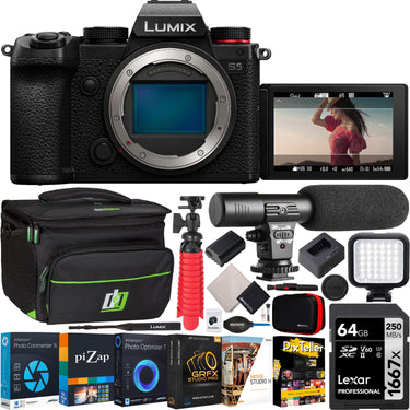 Panasonic LUMIX S5 4K Mirrorless Full Frame Interchangeable Lens Camera Body Bundle