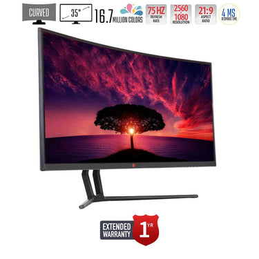 Deco Gear 35" Curved Ultrawide LED Gaming Monitor FHD w/ 1 Year Extended Warranty