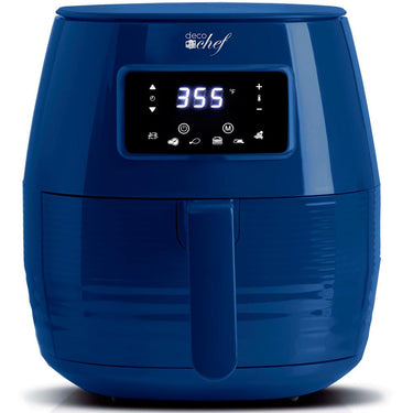 Deco Chef Digital 5.8QT Electric Air Fryer Blue with 1 Year Extended Warranty
