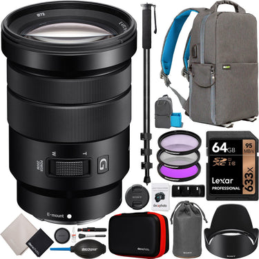Sony 18-105mm F4 E PZ OSS Power Zoom G Lens Kit for Mirrorless E-mount Cameras Bundle