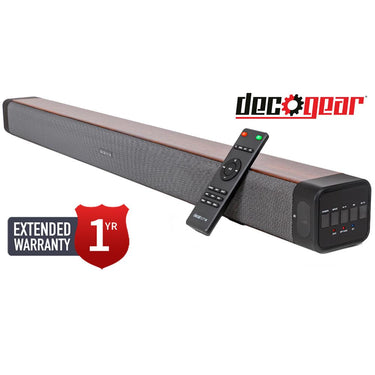 Deco Gear 60W 2.0 Channel Soundbar w/ Built-in Dual Subwoofers w/ Warranty Bundle