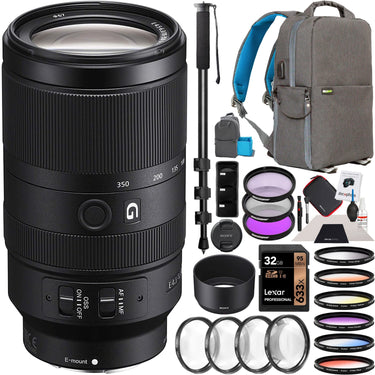 Sony E 70-350mm F4.5-6.3 G OSS Super Telephoto Lens SEL70350G Accessory Bundle