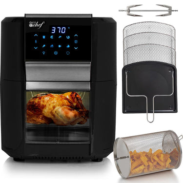 Deco Chef 12.7QT Digital Air Fryer Oven with 3 Racks Black + Extended Warranty