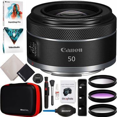 Canon RF 50mm F1.8 STM Full Frame Lens for RF Mount Mirrorless Cameras 4515C002 Bundle