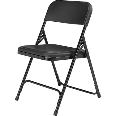 National Public Seating 800 Series Plastic Folding Chair Black Pack 4 Open Box