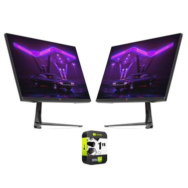 Deco Gear 25" UW LED TN Gaming Monitor Frameless 2 Pack with Extended Warranty