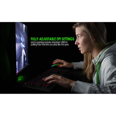 Deco Gear Wired Gaming Mouse - 800-5000 DPI Adjustable - 11 RGB Modes - DGGMOUS - Open Box