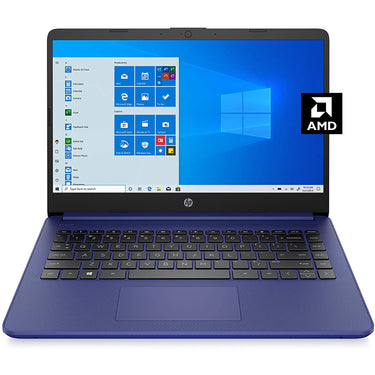 HP 14" HD PC Laptop, AMD 3020e, 4GB/64GB Blue (14-fq0010nr) + Backpack Bundle