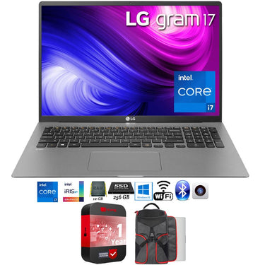 LG gram 17" Ultra-Lightweight Laptop 11th Gen Intel Core i7 + Backpack Bundle