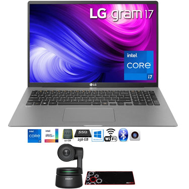 LG gram 17" Ultra-Lightweight Intel Core i7 Laptop +AI-Powered PTZ Webcam Bundle