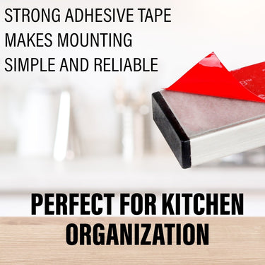 Deco Essentials 12" Magnetic Kitchen Knife Mount, Wall Adhesive Included