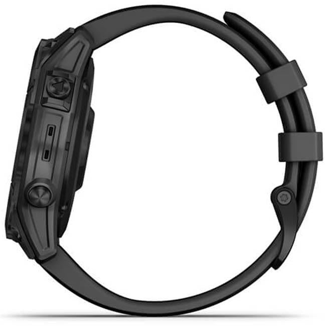 Garmin Fenix 7 Sapphire Solar Smartwatch - Black DLC Titanium with Black Band