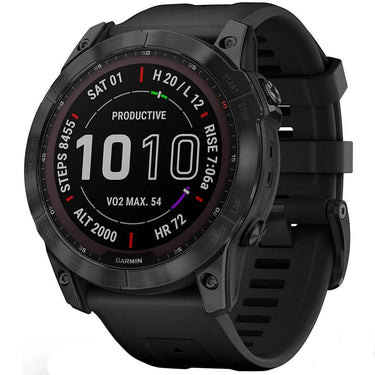 Garmin Fenix 7X Sapphire Solar Smartwatch Black w/ Black Band + 2 Year Warranty