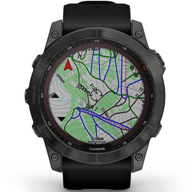 Garmin Fenix 7X Sapphire Solar Smartwatch Carbon w/ Black Band + 2 Year Warranty