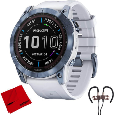 Garmin 010-02541-14 Fenix 7X Sapphire Solar Smartwatch w/ Accessories Bundle