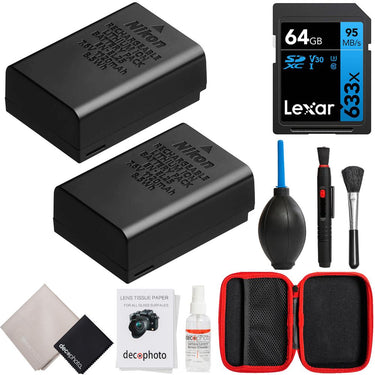 Nikon EN-EL25 Rechargeable Lithium-ion Battery (2-Pack) w/ 64GB Memory Bundle