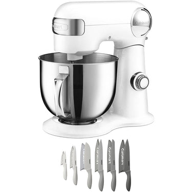 Cuisinart SM-50 Precision Master 5.5-Quart Stand Mixer, White Linen w/ 12pc Knife Set