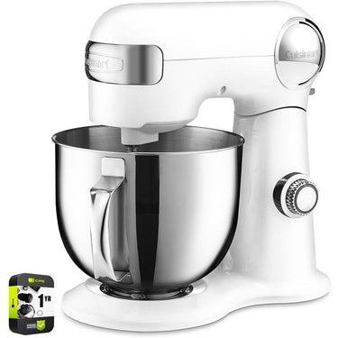 Cuisinart Precision Master 5.5-Quart Stand Mixer White Linen + Extended Warranty