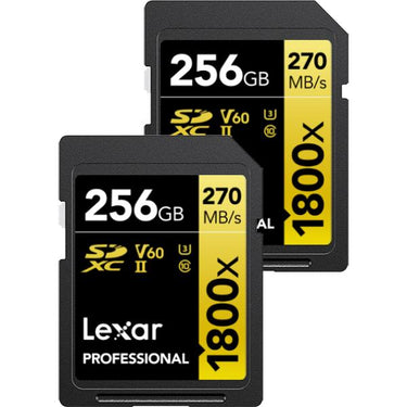 Lexar Professional 1800x SDXC UHS-II Card GOLD Series 256GB 2-Pack