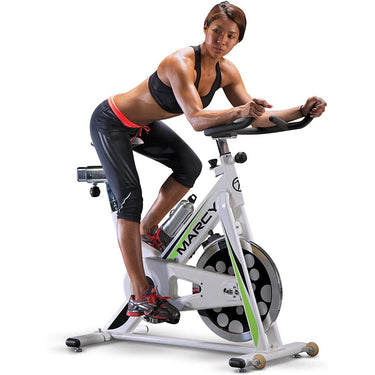 Marcy NSP-122 Deluxe Club Revolution Cycle - White/Green + Massage Gun Bundle