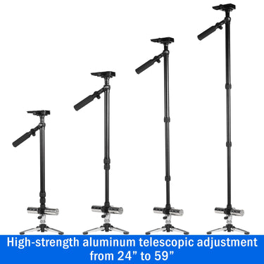 Vivitar Professional 59" Telescopic Photo/Video Stabilizer, Weighted Tripod Base, Red