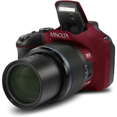Minolta MN67Z 20 MP / 1080p HD Bridge Digital Camera w/67x Optical Zoom (Red)