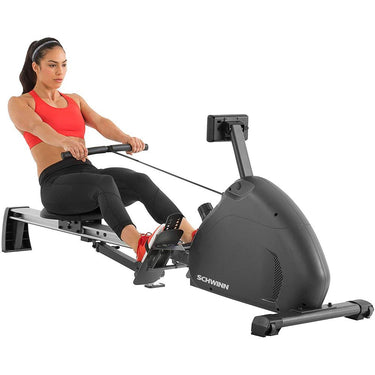 Schwinn Crewmaster Rowing Machine, Performance Tracking, Gray + Massage Gun Bundle