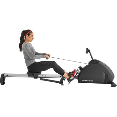 Schwinn Crewmaster Rowing Machine, Performance Tracking, Gray + Massage Gun Bundle