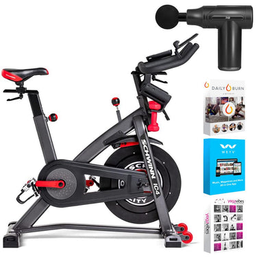 Schwinn IC4 Indoor Cycling Bike with Tablet Holder + Massage Gun Bundle