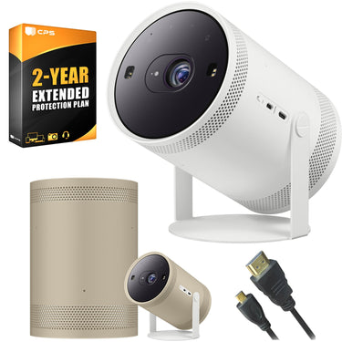 Samsung The Freestyle Projector (SP-LSP3BLAXZA) Bundle with Coyote Beige Skin + Warranty