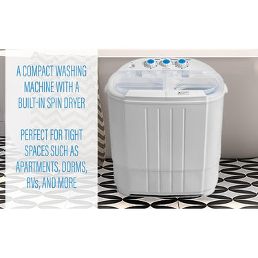 Deco Gear Compact Twin Tub Washing Machine in White - TWSHM02 - Open Box