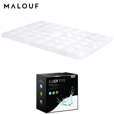 Malouf IS30KKDAFB 3 Inch Down Alternative Mattress Topper King w/ Mattress Protector